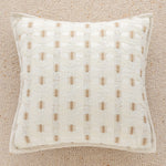 taie d'oreiller carrée jacquard géométrique beige marron contemporaine opaques décoration maison voitures polyester 45x45cm