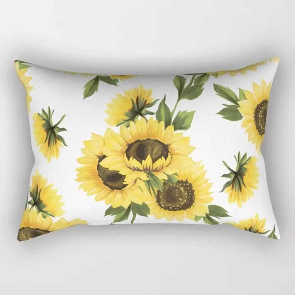 taies d'oreiller géométriques jaunes blanches modernes polyester 30x50cm minimaliste coussins rectangulaires motifs triangles losanges