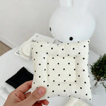 coussin protection blanc noir points noeuds chic moderne