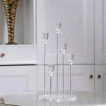 bougeoir moderne transparent bras bougies led mariage décoration table centro