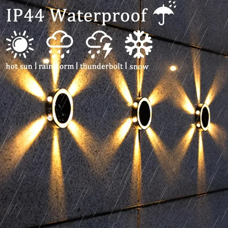 lampe murale solaire noire blanche moderne ip44 led jardin extérieur décoration vis fixation rond