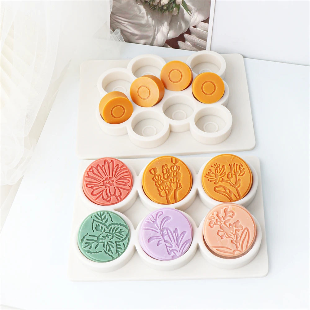 moules savon silicone fleurs motifs floraux modernes orange vert rose blanc