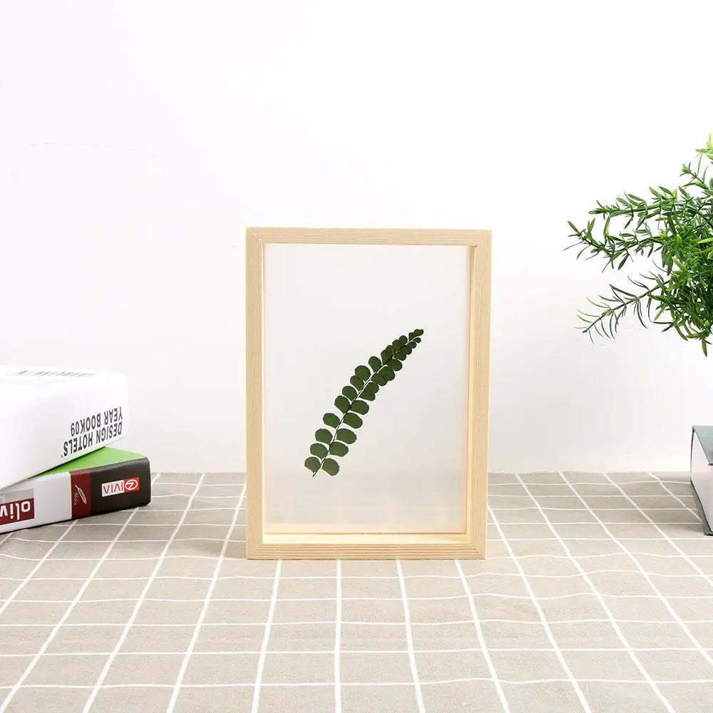 cadres photo bois transparent minimaliste rustique nature deco intérieure vintage feuilles sèches
