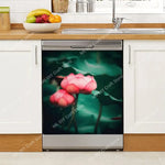 Décoration cuisine sticker fleurs blanc et or