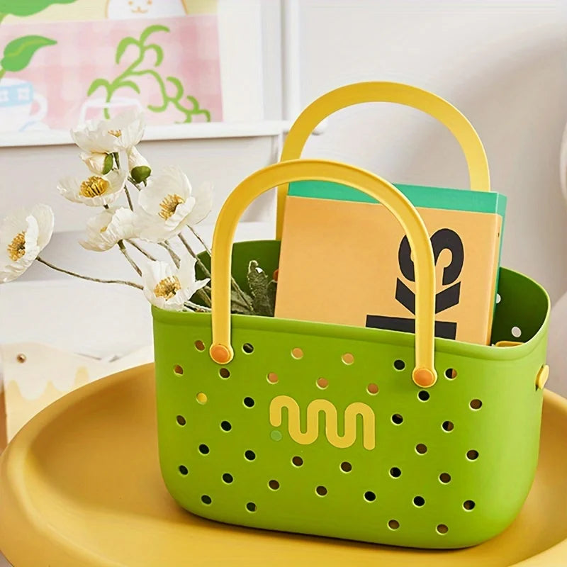 panier rangement multicolore imperméable perforations vague ludique enfants porte objet