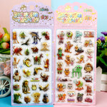 sticker 3d lumineux multicolore cartoon animal personnage adhésif portable téléphone decoration pack five