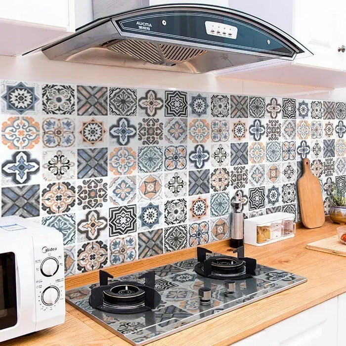 Autocollant mural cuisine blanc motif bande