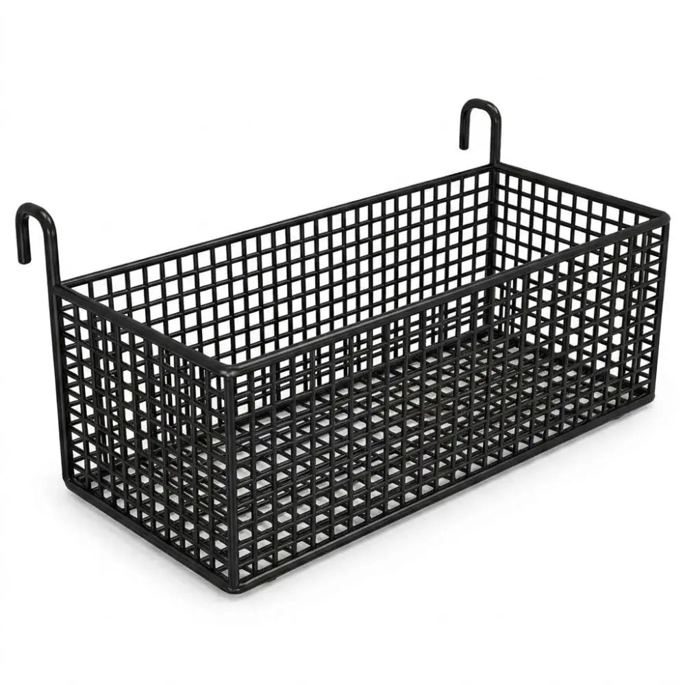 panier rangement noir fer maille fine moderne sans perçage 36x15cm capacité grande utilisation multiple