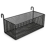 panier rangement noir fer maille fine moderne sans perçage 36x15cm capacité grande utilisation multiple