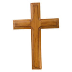 croix murale bois naturelle classique marron clair décoration religieuse intérieure