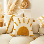 coussins décoratifs géométriques boho chic blanc moutarde tassel chambre canapé maison sans rembourrage