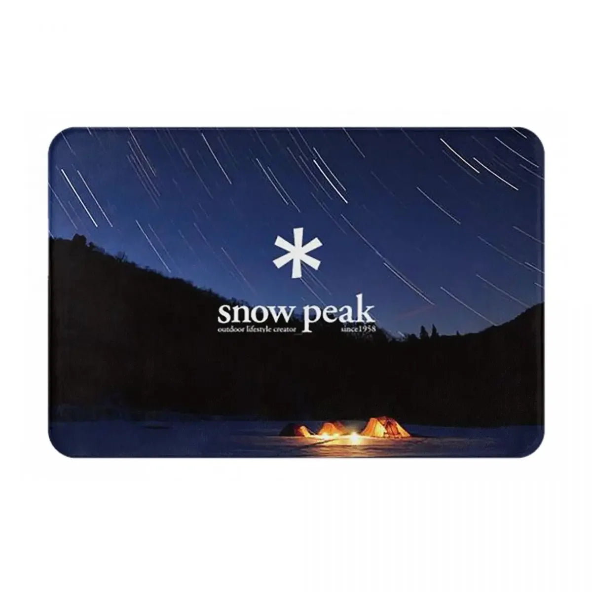 tapis bain blanc logo snow peak moderne imperméable antislip polyester coton knits classic minimaliste