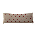 taies d'oreiller modernes beige brodées points blancs coton polyester 45x45cm