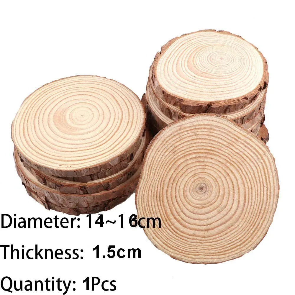 tranches bois naturel marron clair décoration peinture 16cm diamètre rustic artisanal