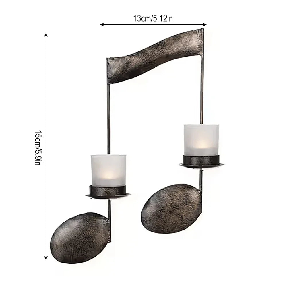 support bougies moderne noir notes musicales bougies non fournies chambre salon decoration murale française
