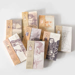 cartes postales artistes motifs monochromes dessins manuscrits peintres célèbres vintage lignes fines junk journal