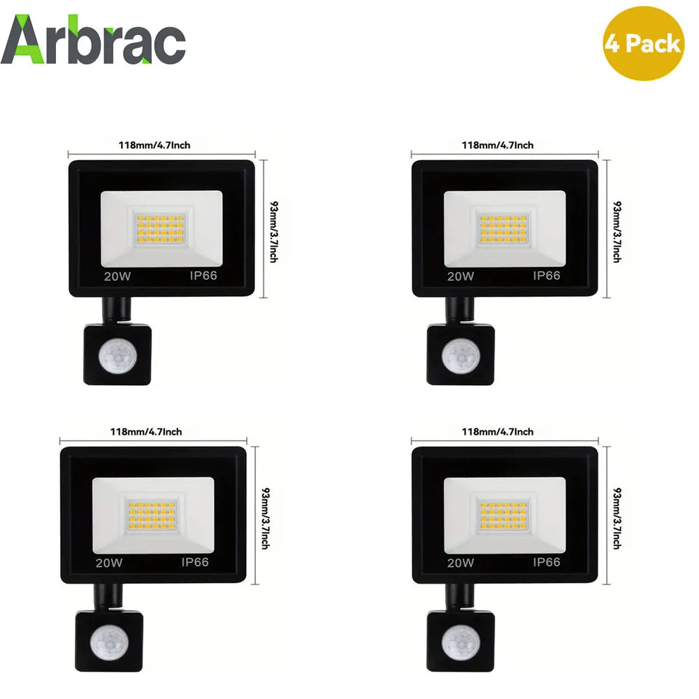 projecteur led motion sensor capteur mouvement lumière froide chaude ip66 étanche moderne extérieur jardinôtel