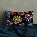 taie d'oreiller motif tigre poissons roses crânes love life graphique 100 polyester double face