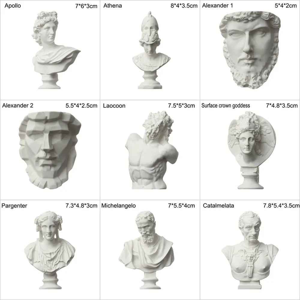 buste sculptural résine blanc détails antiques classiques décoration intérieure alexander beethoven athena chopin