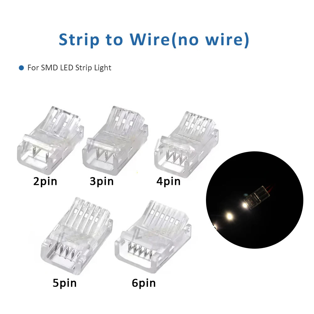 connecteur bande led transparent broches ruban led smd