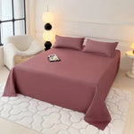 drap plat double gris lisse satiné minimaliste moderne lit adultes polyester