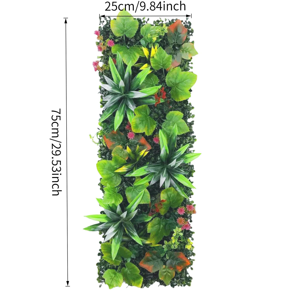 panneau mural végétal feuilles fleurs artificielles clips moderne décoration extérieure vert orange rose blanc