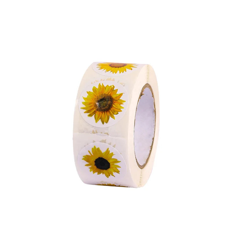 autocollants tournesols ruban adhésif pack floral décoratif étiquettes fait maison mignon stickers semi transparent