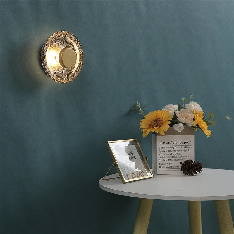 lampes murales modernes transparent vert bronze gris éclairage led intérieur alvéoles suspension chambre salon
