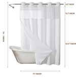rideau douche blanc texture points moderne ourlet standard polyester respectueux environnement 183x183cm 183x198cm 183x213cm