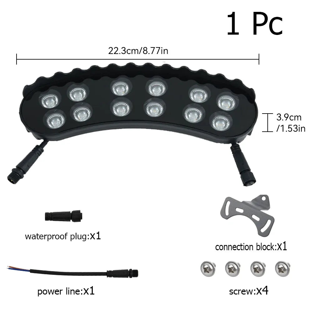 lumière led spot moderne étanche ip65 noir points lumineux extérieur arbre noël 210mm 310mm