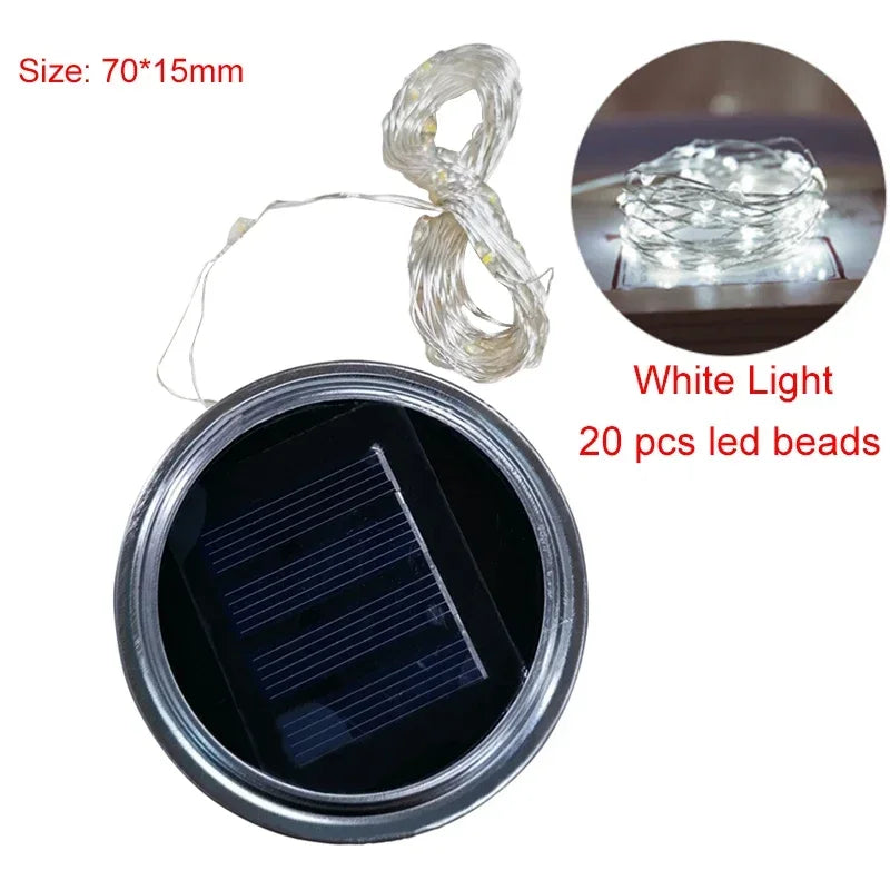 lampe solaire moderne 20 leds noire panneau solaire filament lumineux anneaux métalliques rechargeable extérieure
