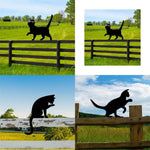 statue silhouette chat noir minimaliste jardin art décor