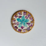 coasters rotin multicolore mosaïque floral antichoc table moderne respectueux environnement thermal insulation