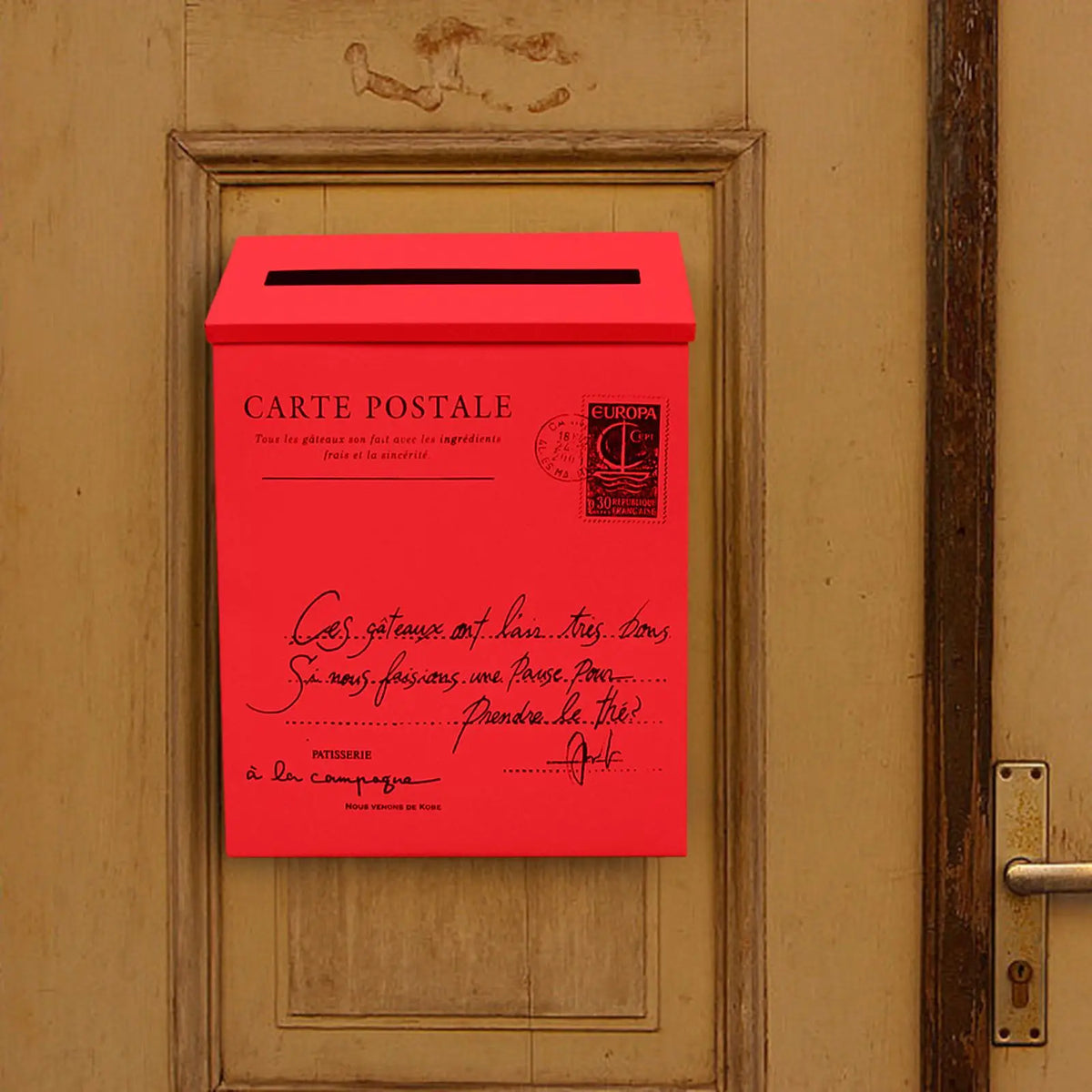boîte lettres murale métal blanc classique timbre imprimé extérieur jardin porte classic adhesive mounted