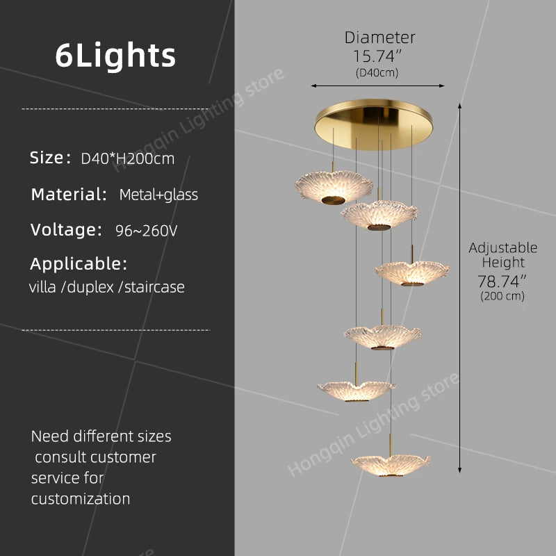 Suspension lumineuse contemporaine 15 lumières blanc doré D60 4000k 3000k 6000k