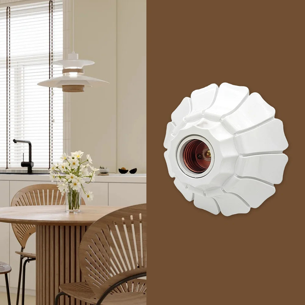 socle lampe e27 noir blanc rayures horizontales moderne certification rohs ul lvd cem
