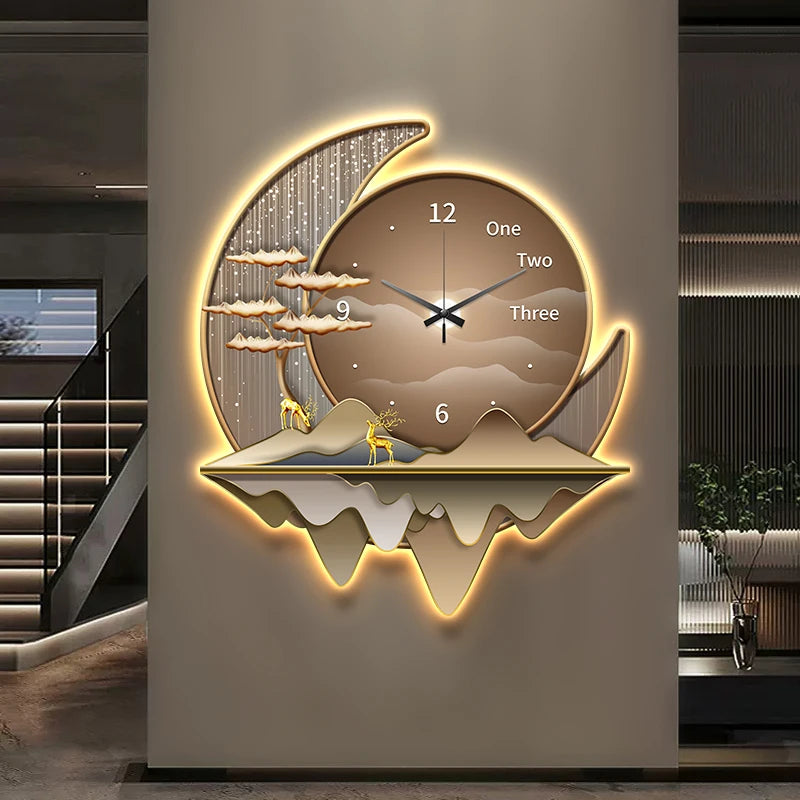 Détail de l'horloge murale avec motif abstrait