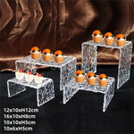 présentoir transparent moderne cupcakes stand acrylique texturé rangement étagère exposant deux pièces