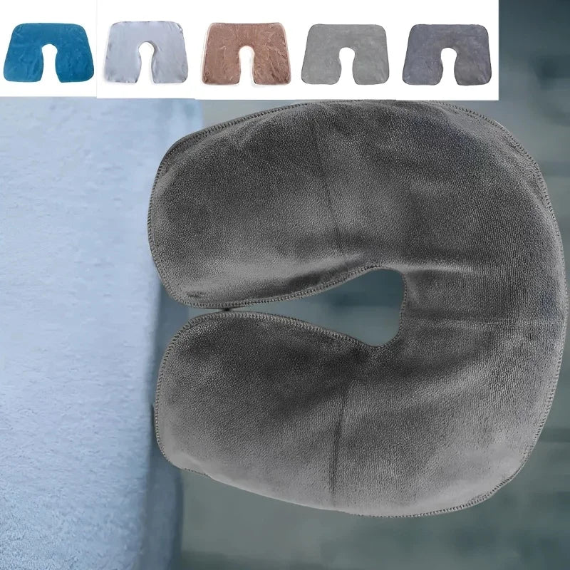masseur tête coussin velours doux gris grande taille réutilisable face massage confortable non tissé