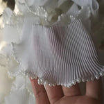 ruban blanc dentelle fleurs 6cm large semi transparent festif couture décoration robe