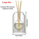 diffuseur huiles essentielles verre transparent moderne bâtonnets parfum inclusion liquide
