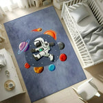 tapis dessin animé planètes astronautes enfants moderne bleu rouge orange chambre salonextérieur commercialisation
