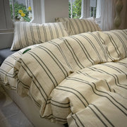 Housse de couette rayée réversible 3 pièces avec taies d'oreiller - Décoration literie moderne