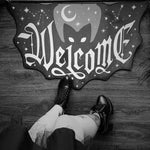 tapis daccueil halloween welcome lune étoiles noir blanc moderne antidérapant résistantintérieurextérieur
