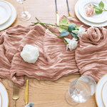 serviette table moderne rose pâle crêpe plissée élégante maison polyester solide