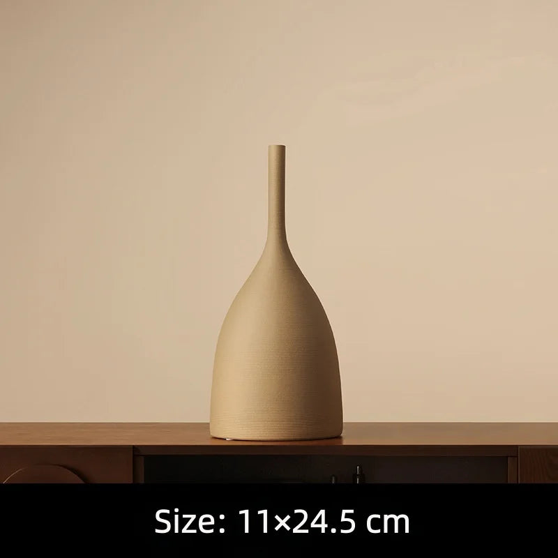 vase decoratif porcelaine moderne minimaliste couleur beige marron brun rouille blanc noir gris