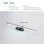 lampe miroir moderne noir fixée mur éclairage led tricolore 60cm 80cm 100cm