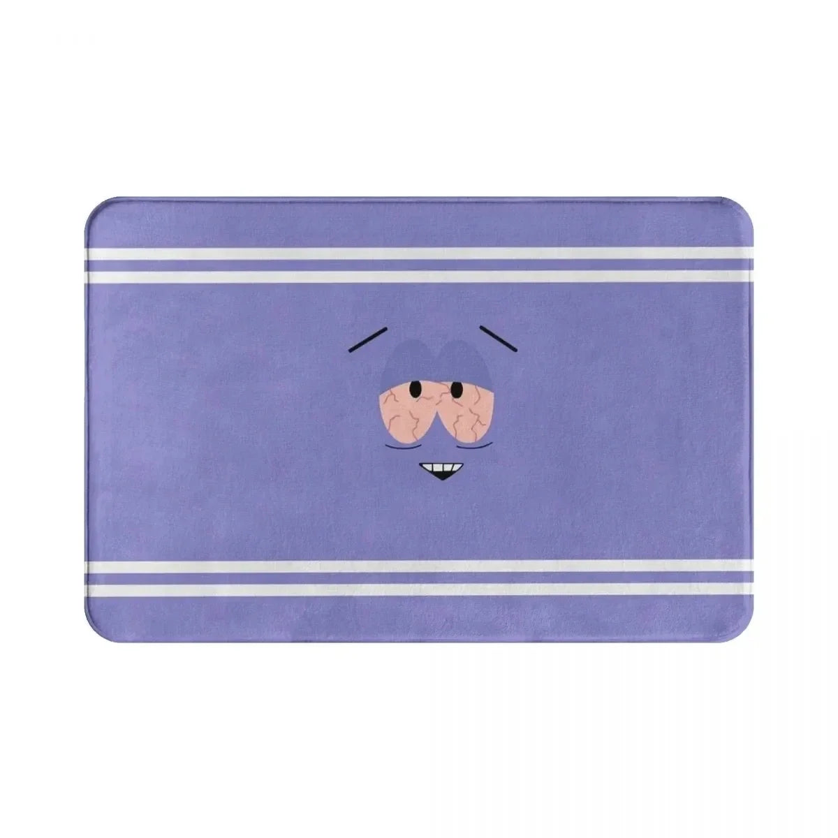 tapis violet clair visage animé moderne feutre daim salle bain chambre décoratif
