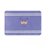 tapis violet clair visage animé moderne feutre daim salle bain chambre décoratif