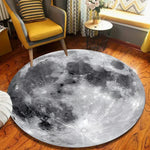 tapis rond moderne cartographie monde motif floral géométrique bleu vert blanc noir antidérapantintérieurextérieur